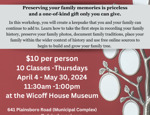 The Wicoff House Museum is offering a Family History class